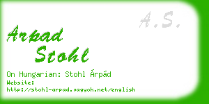 arpad stohl business card